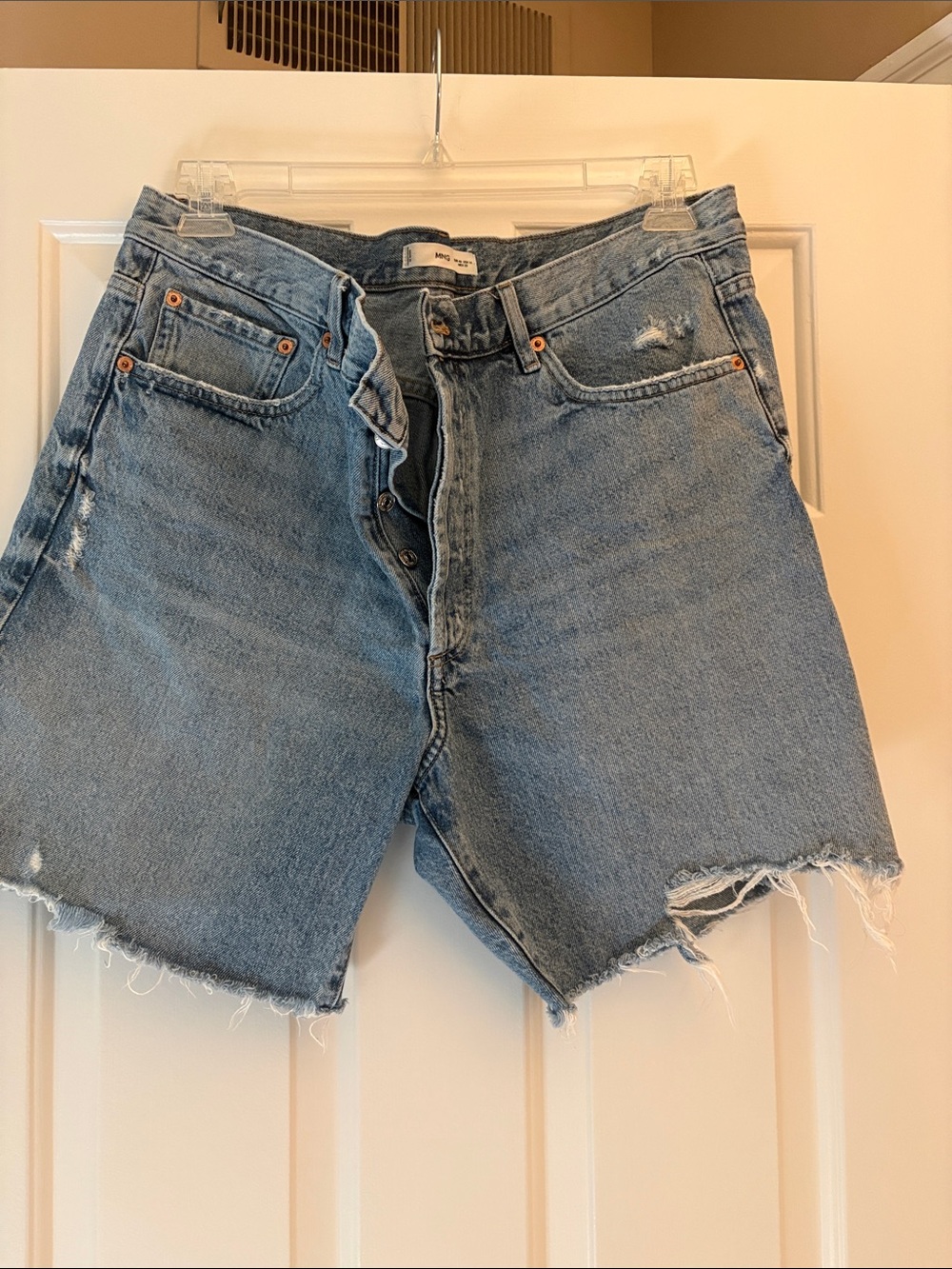 Mango Bermuda Denim Cutoff Shorts sz 14